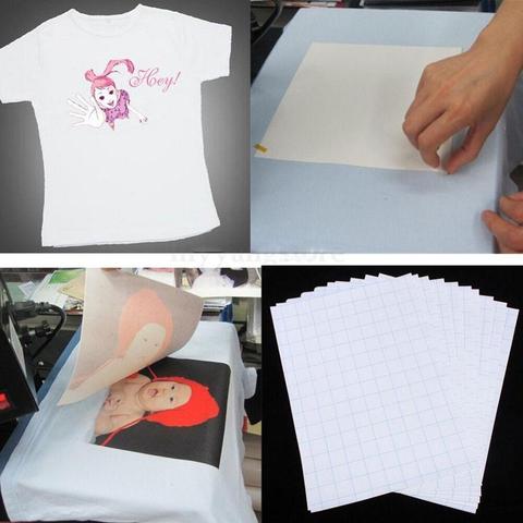 10pcs/Set T Shirt A4 Transfer Paper Iron On Heat Press Print Paper Light For T Craft Shirts Inkjet A4 Fabrics Printing A4 ► Photo 1/6