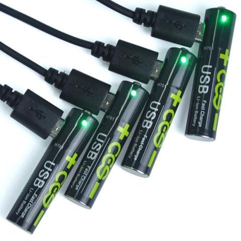 1.5V USB AAA lithium ion battery 1100mwh 100% capacity lithium polymer USB rechargeable lithium usb battery ► Photo 1/6