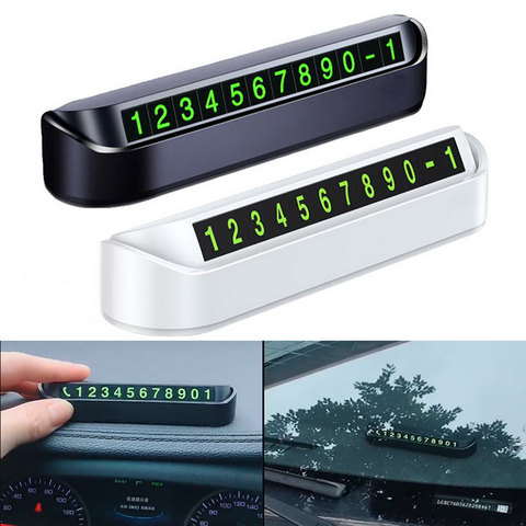 Car Temporary Parking Card Phone Number Card Telephone Magnet Car Flip Numbers Auto Accessorie Parking  Car Accessories Interior ► Photo 1/6