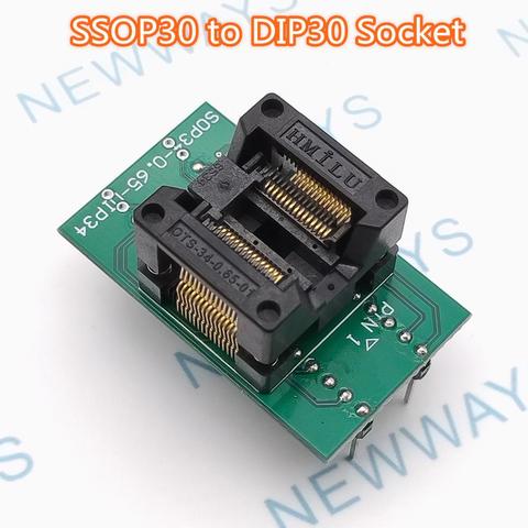 Ic Test Socket Ssop30 To Dip30 Test Block 0.65Mm Programmer Adapter ► Photo 1/3