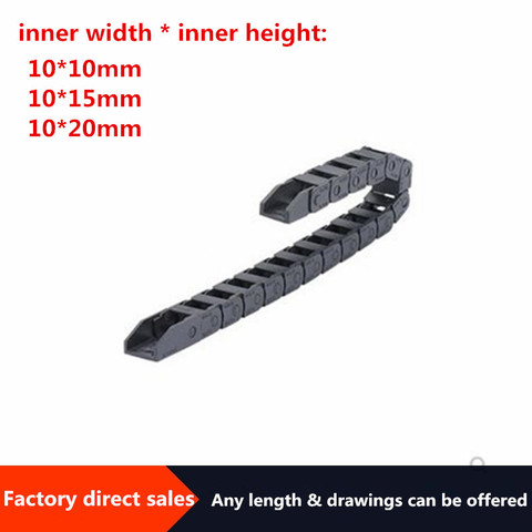1pc 10 x 10mm 10*15mm 10*20mm L1000mm Cable Drag Chain Wire Carrier with end connectors for CNC Router Machine Tools ► Photo 1/6