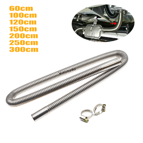 60-300cm Car Auto Air Parking Heater Exhaust Pipe w/ 2 Clamps Fuel Tank Exhaust Pipe Hose Tube Stainless Steel For Diesel Heater ► Photo 1/6