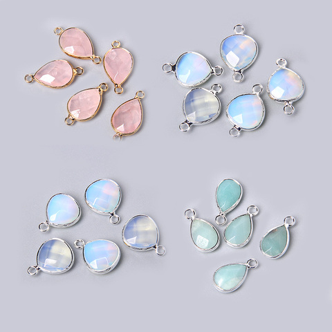 3pcs/set Natural Aventurine Rose Pink Quartzs Opal Stone Pendants Charm DIY Making Necklace Earrings For Women Exquisite Jewelry ► Photo 1/6