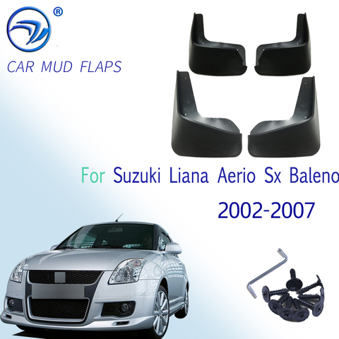 Car Mud Flaps For Suzuki Liana Aerio SX Baleno 2002-2007 Mudflaps Splash Guards Mud Flap Mudguards Fender 2003 2004 2005 2006 ► Photo 1/6