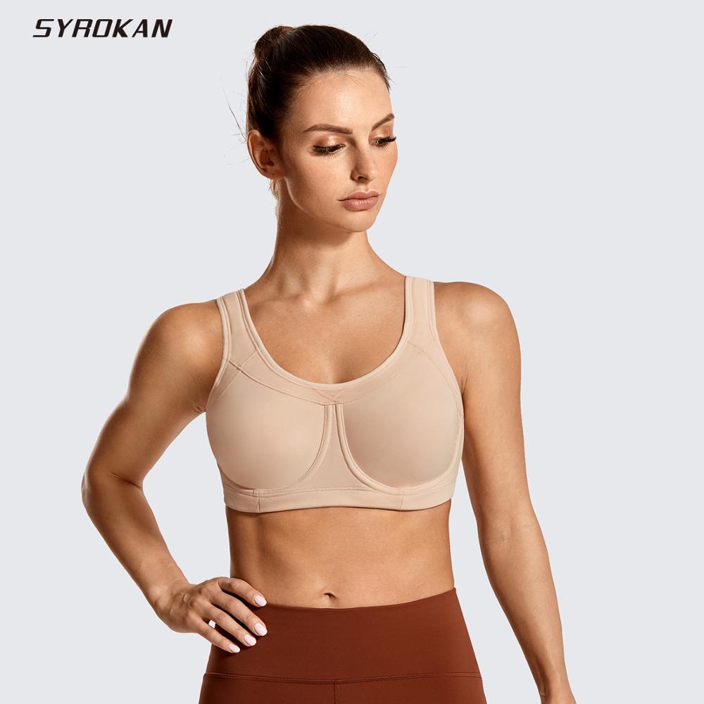 SYROKAN Womens High Impact Full Coverage Bounce Control Underwire Workout Sports Bra