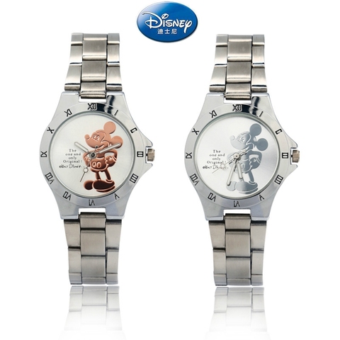 New Kind of Mickey Mouse Gold Silver Watch with Steel Belt Fashion for Primary and Secondary School Students ► Photo 1/6