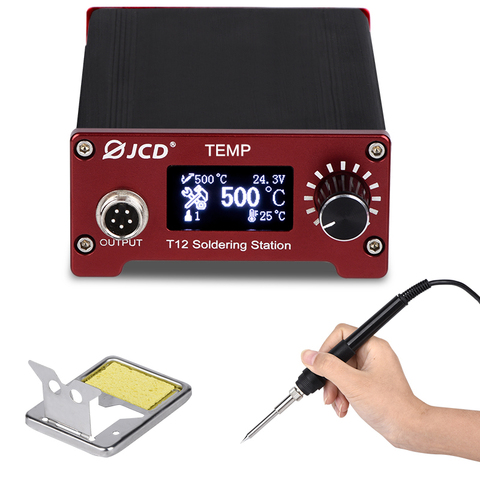 JCD T12 Soldering station kit Digital Display 80W Welding soldering iron temperature adjustable 220V  OLED Temp welding tools ► Photo 1/6