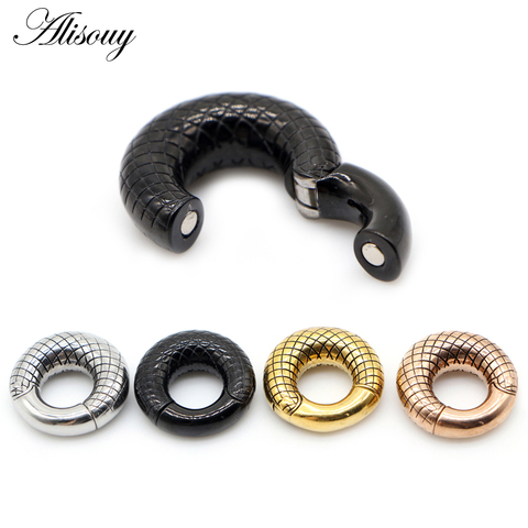 Alisouy 1PC Stainless Steel Round Circle Hinge Heavy Ear Weight Plugs Tunnel Ear Gauges Expander Stretcher Piercing Body Jewelry ► Photo 1/6