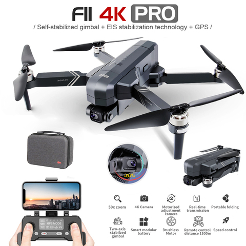 SJRC F11 4K Pro 5G WIFI 1.2KM FPV GPS With 4K HD Camera 2-Axis Gimbal Brushless Foldable RC Drone Quadcopter RTF VS SG906 PRO 2 ► Photo 1/6