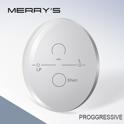 MERRYS 1.56 1.61 1.67 Progressive Multifocal Lenses Bifocal Prescription Myopia Hyperopia Resistance Short Middle Far Lens ► Photo 1/6