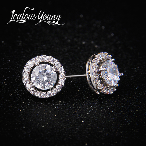 Classic Round  AAA+ Cubic Zirconia Stud Earrings For Women Party Gift Crystal Earings Fashion Jewelry For Men oorbellen AE177 ► Photo 1/6