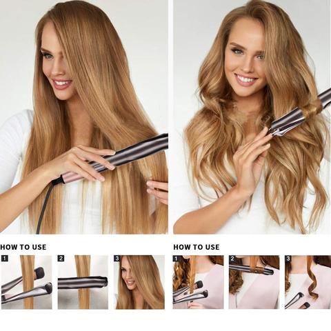 Professional Hair Straightener Curling Iron 2 in 1 Tourmaline Ceramic Salon High Heat 450℉ Twisted Flat Iron For All Hair Types ► Photo 1/6