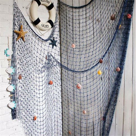 Mediterranean Fishing Net Nautical Home Decor Seashell Anchor Decor Sea Decoration Hand-woven Float Wall Decoration Marine Style ► Photo 1/6