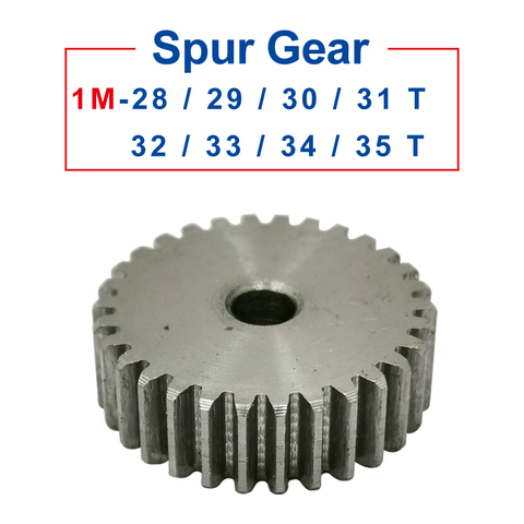 1 Piece spur Gear 1M28/29/30/31/32/33/34/35T rough Hole 6mm pinion gear 45#carbon steel Material  motor gear Total Height 10mm ► Photo 1/6