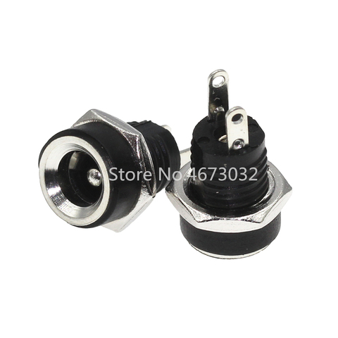 10pcs DC-022B All-CopperMaterial 5.5*2.1 DC Power Supply Jack Socket Female Panel Mount Connector 5.5mm 2.5mm  Waterproof Cap ► Photo 1/5