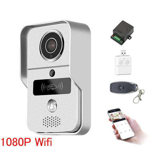 Wifi video door phone doorbell Wireless Intercom Support IOS Android RFID Keyfob Access Video Door Phone Intercom+Bell+32GB Card ► Photo 1/6