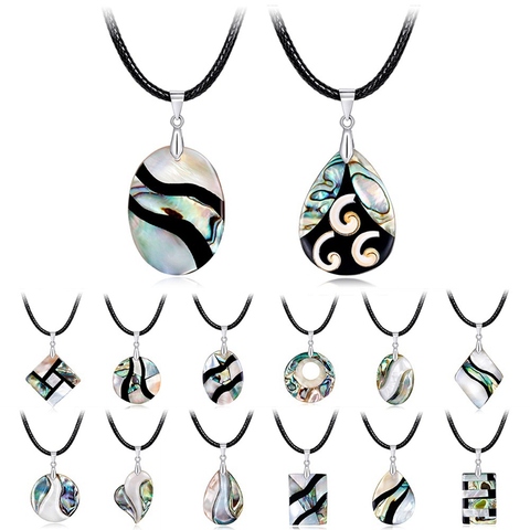 Abalone MOP Shell Alloy Teardrop Pendant Bead Natural Gem Water Drop Paua Necklace Women Men Reiki Jewelry ► Photo 1/6