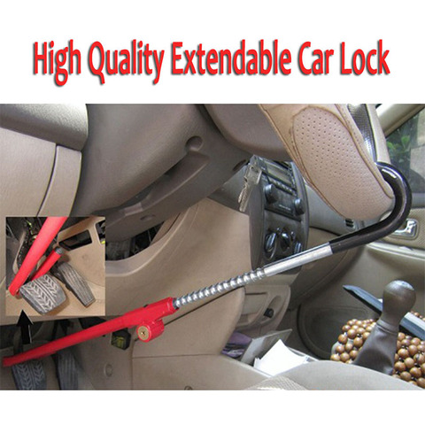 Car Steering Wheel Lock Pedal Clutch Lock Retractable Brake Lock Stainless High Anti-Theft Lock Security System Auto Accessories ► Photo 1/4