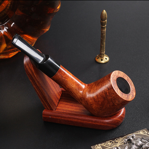 Handmade Bruyere Smoking Pipes Tobacco Pipe 9mm Filter Wooden Pipe Detachable Portable Solid Wood Straight Pipe ► Photo 1/6