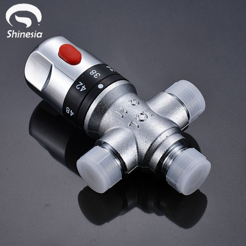 Shinesia Thermostatic Mixing Valve Brass 1/2 Ceramic Standard Temperature Control Valve For Solar Water Heater Valve Parts ► Photo 1/6