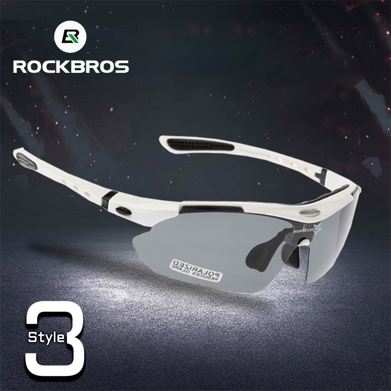 ROCKBROS Bike Polarized Glasses Eyewear Fish Goggles UV400 Sunglasses White Red 