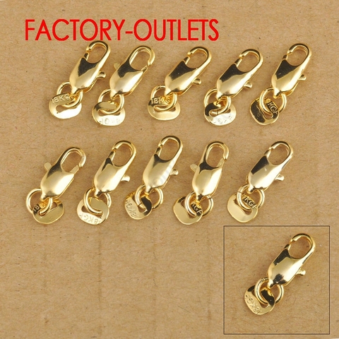 Factory Price 10Pcs 18K Yellow Gold Lobster Clasp GF Connecter For Jewelry Necklace Bracelet 18KGF Stamped Tag ► Photo 1/1