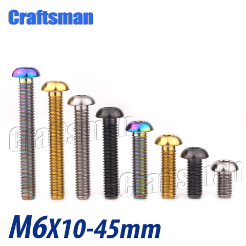 1Pcs M6 Titanium Bolt M6X10 15 20 25 30 35 40 45mm Half Round Head Hexagon Screw for Motorcycle Car Aeromodelling Refit ► Photo 1/3