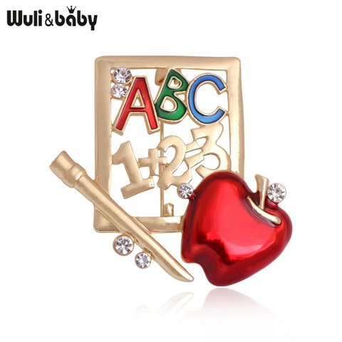 Wuli&baby Enamel Pencil Book Brooches Unisex Student Teacher School Party Office Brooch Pins ► Photo 1/3