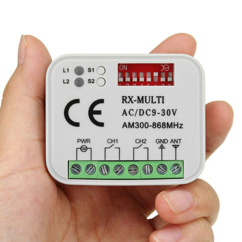 Garage gate remote receiver RX MULTI 300-900MHZ AC/DC 9-30V receiver for garage door command gate control transmitter ► Photo 1/1