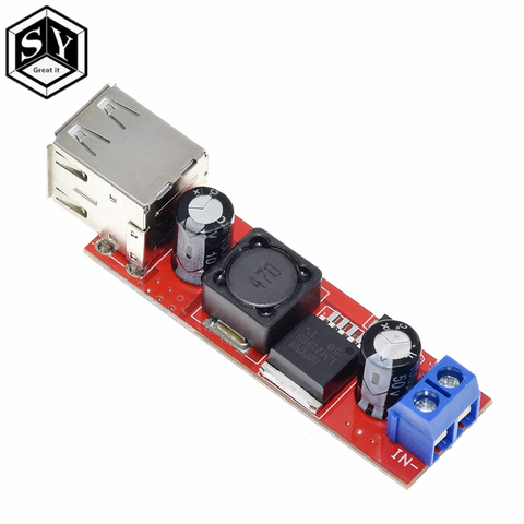 1PCS GREAT IT DC 6V-40V To 5V 3A Double USB Charge DC-DC Step-down Converter Module For Vehicle Charger LM2596 Dual USB ► Photo 1/6