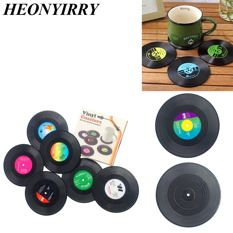 Vinyl Record Table Mats High quality Drink Coaster Table Placemats 2 4 6 pcs