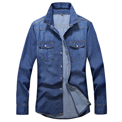 2022 spring and autumn Washing Charm jeans shirts Long sleeve men's shirt Denim Wear  men's jacket Cowboy wear free shipping ► Photo 1/5