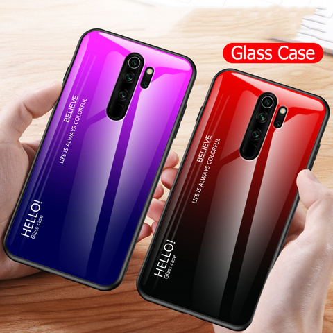 For Xiaomi Redmi Note 8 Pro Case Tempered Glass Luxury Gradient Soft Silicone Frame Cover For Xiomi Redmi Note 8 Plus Phone Case ► Photo 1/6