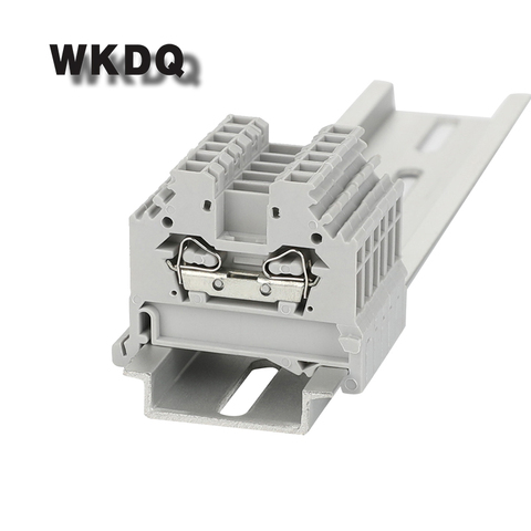 10pcs 280-101 Wire Conductors Din Rail Wiring Universal Spring Clamp Terminal Block 2-Condutor Connectors 32A Side entry ► Photo 1/6
