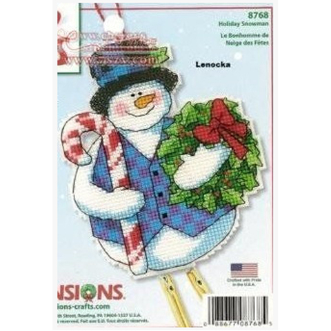 Gold Collection Counted Cross Stitch Kit Holiday Snowman Wind Chimes Windbell Ornament Ornaments Dim 8768 ► Photo 1/5