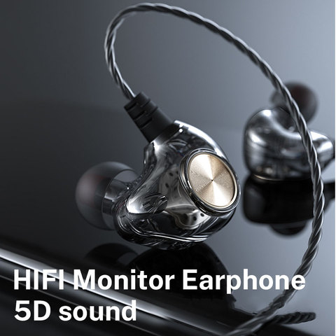 3.5mm Wired headphones 5D Bass for Xiaomi Hybrid Pro Piston 3 Transparent Sport Earphones for Sony Redmi Note 8 Pro наушники ► Photo 1/6