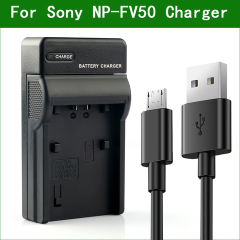 LANFULANG NP-FV50 NP FV50 Micro USB Battery Charger for Sony HDR-CX110 HDR-CX115 HDR-CX116 NEX-VG30 NEX-VG900 DEV-5 DEV-3 ► Photo 1/6