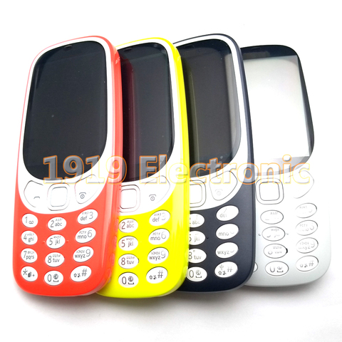 Original New Full Phone Housing Cover Case with English or Russian Or Hebrew Keypad For Nokia 3310 2G ► Photo 1/3