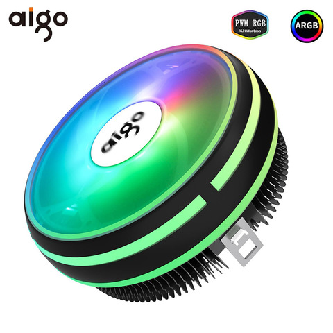 Aigo CPU Cooler 120mm PWM Fan 12V 4Pin RGB Air CPU Cooling Computer LGA 1150 1151 1155 1366 I3 I5 I7 AM3 AM4 Quiet PC CPU Cooler ► Photo 1/6