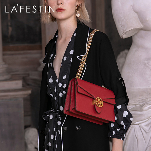 LA FESTIN 2022 new fashion women bag over shoulder high quality temperament shoulder messenger bag chain leather bags ► Photo 1/6