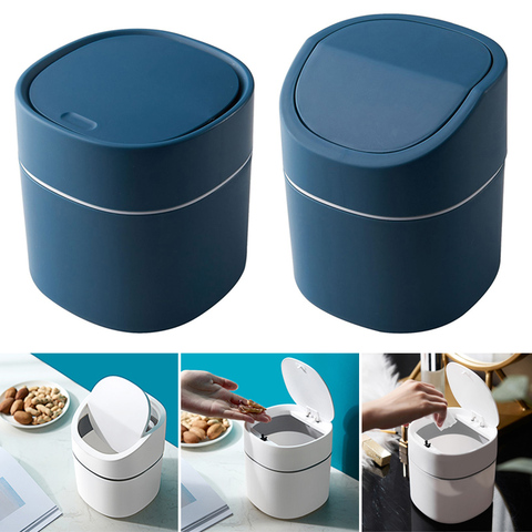 Mini Desktop Multifunctional Trash Can Home Car Storage Bucket Accessories With Lid Garbage Bin Nordic Style Living Room Office ► Photo 1/6