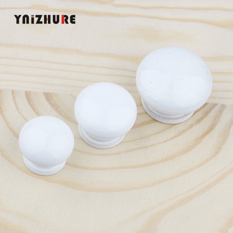 Logism environmentally friendly white lacquer wood knob Furniture Handles Wood Cabinet Knobs and Handles Kitchen Drawer ► Photo 1/6
