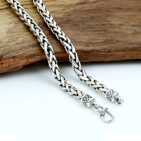 Pure Silver 6mm Thick Twist Weaving Cross Link Chain S925 Necklace Sterling 925 Solid Silver Jewelry ► Photo 1/6