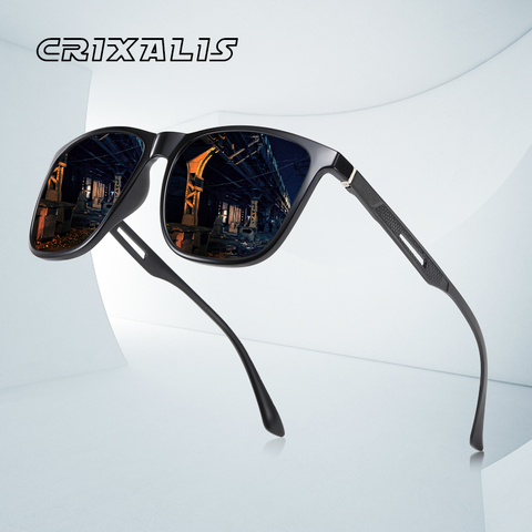 CRIXALIS Brand Design Polarized Sunglasses Men Aluminum Magnesium Temple Fashion Square Driving Male Sun Glasses Mirror UV400 ► Photo 1/6