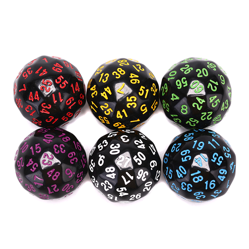 60 face Dice For Game Polyhedral D60 Multi Sided Acrylic Dice With Cloth TDER 