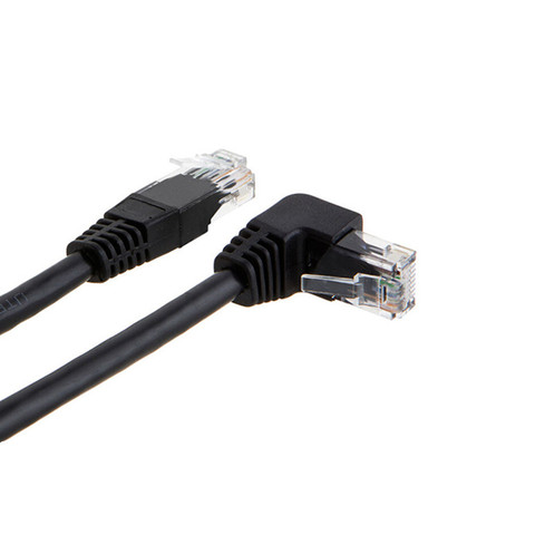 Right Angle Down Cat6 Ethernet Cable 90 Degree Up Down Angle UTP Network Patch Cable Cat 6 Black 1M 2M 3M ► Photo 1/2