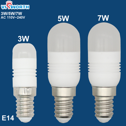 E14 Led Light 3W 5W 7W Led Bulb AC 110V 220V Refrigerator Lamp Warm Cold White Crystal Lamp Mini Body For Home ► Photo 1/6