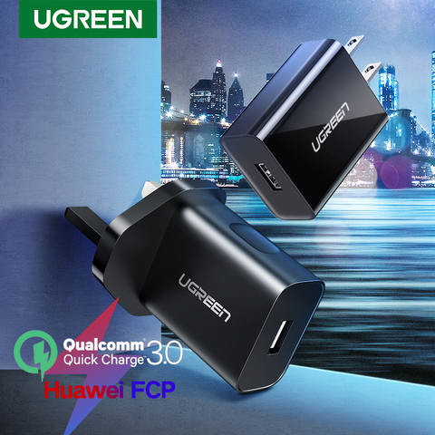 Ugreen Quick Charge 3.0 QC 18W US UK USB Charger QC3.0 Fast Charger for Samsung s10 Xiaomi iPhone Huawei Mobile Phone Charger ► Photo 1/6