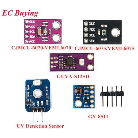 UV Detection Sensor Module VEML6075 VEML6070 UVA UVB S12SD GY-8511 ML8511 Ultraviolet Ray Module Light Sensor For Arduino ► Photo 1/6