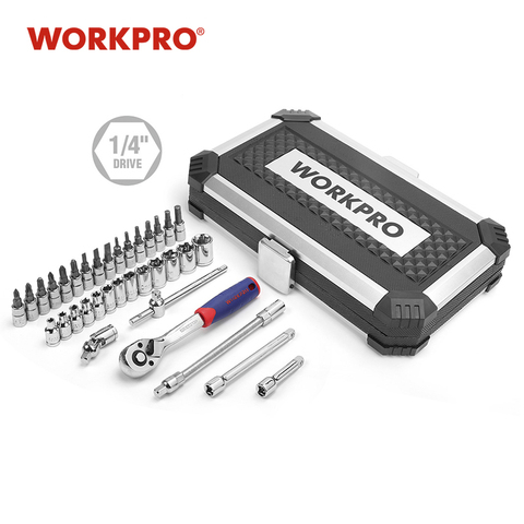 WORKPRO 35PC Tool Set for Car Repair Tools Sokcet Set Metric 1/4